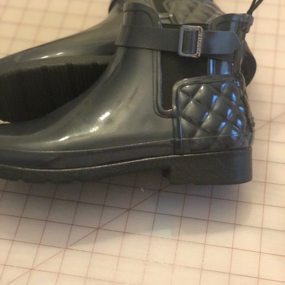 COPY - New Hunter ankle length rain boots charcoal in color. - Picture 2 of 5
